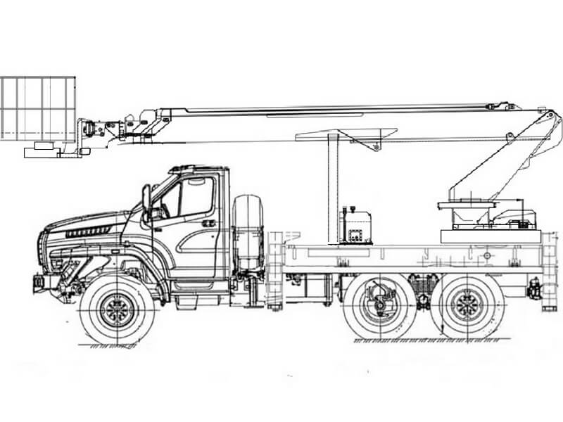 Автовышка Novas SJ-28 28 м на базе УРАЛ-4320 NEXT