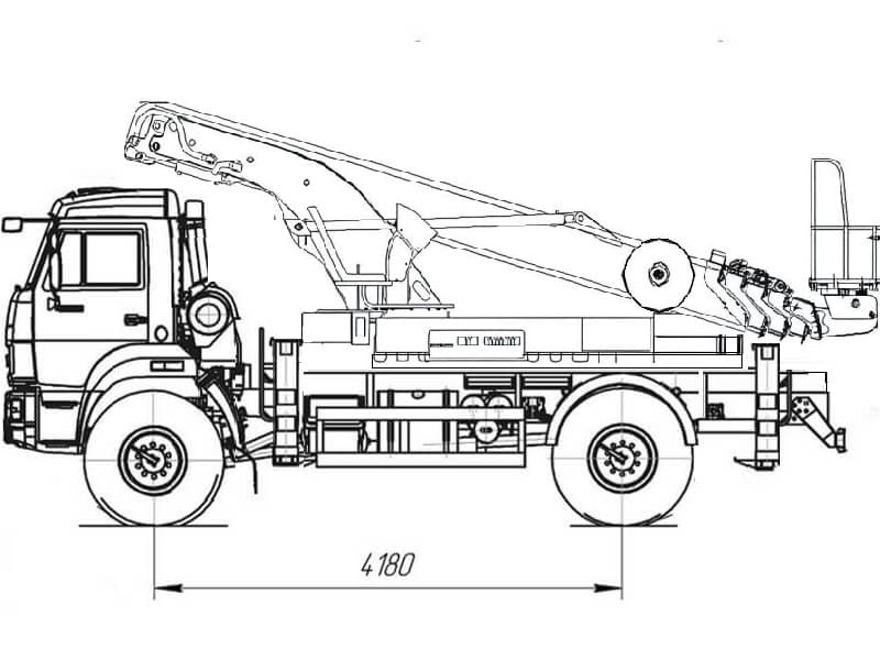 Автовышка Hansin HS2750 28 м на базе КАМАЗ-43502