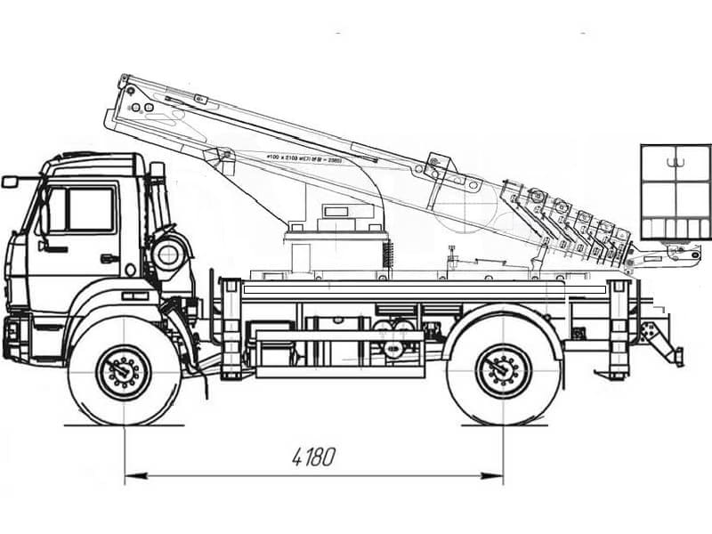 Автовышка Hansin HS3570 35 м на базе КАМАЗ-43502