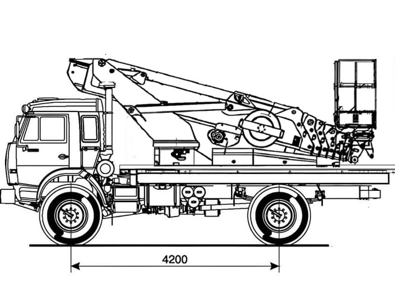 Автовышка Dasan CT-300W 29,7 м на базе КАМАЗ-4326