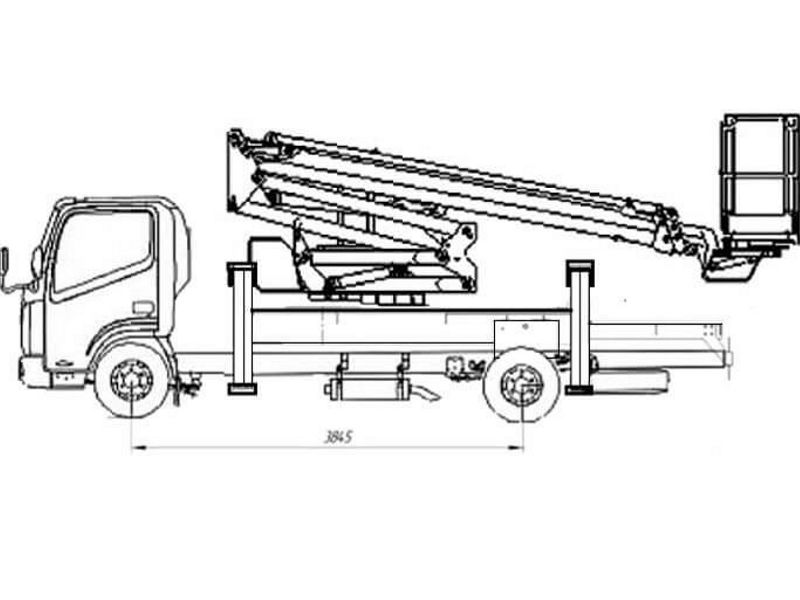 Автовышка ВИПО-20-01 люлька назад 19,5 м на базе JAC N90