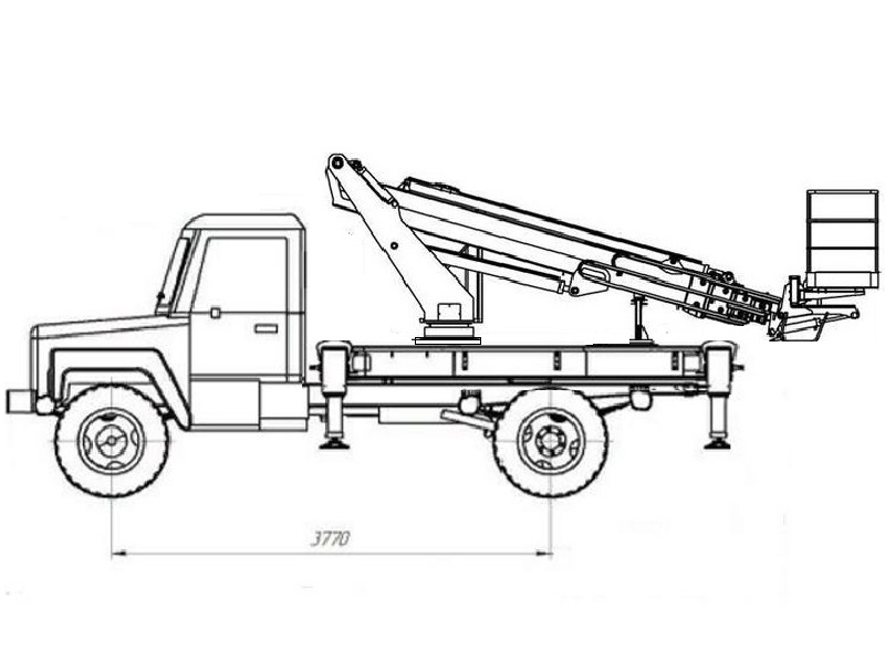 Автовышка ВИПО-24-01 люлька назад 24 м на базе ГАЗ-33088