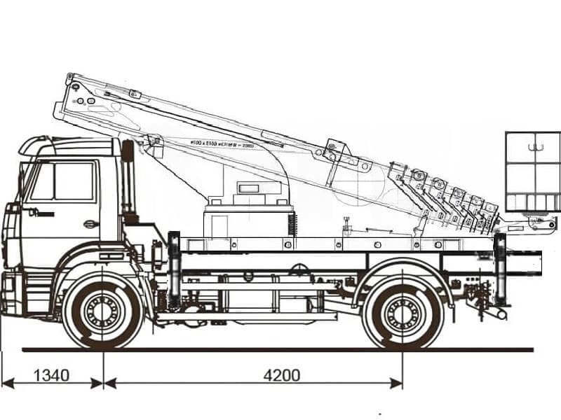 Автовышка Hansin HS3570 35 м на базе КАМАЗ-53605