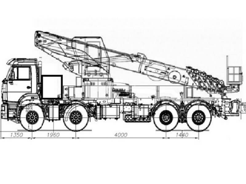 Автовышка Novas 700Q 46 м на базе КАМАЗ-65201