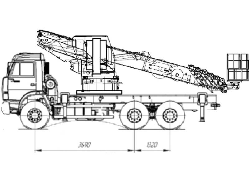 Автовышка Novas 320 32 м на базе КАМАЗ-65115