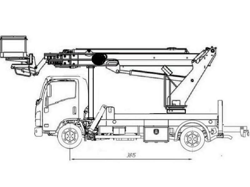 Автовышка ВИПО-24-01 люлька вперёд 24 м на базе Isuzu ELF