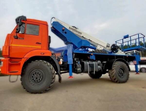 0003 Автовышка ВИПО-28-01 на базе КАМАЗ-43502