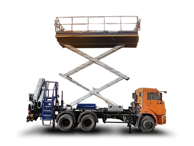 Автовышка тоннельный подъемник Fanlift 8 м на шасси КАМАЗ-65115
